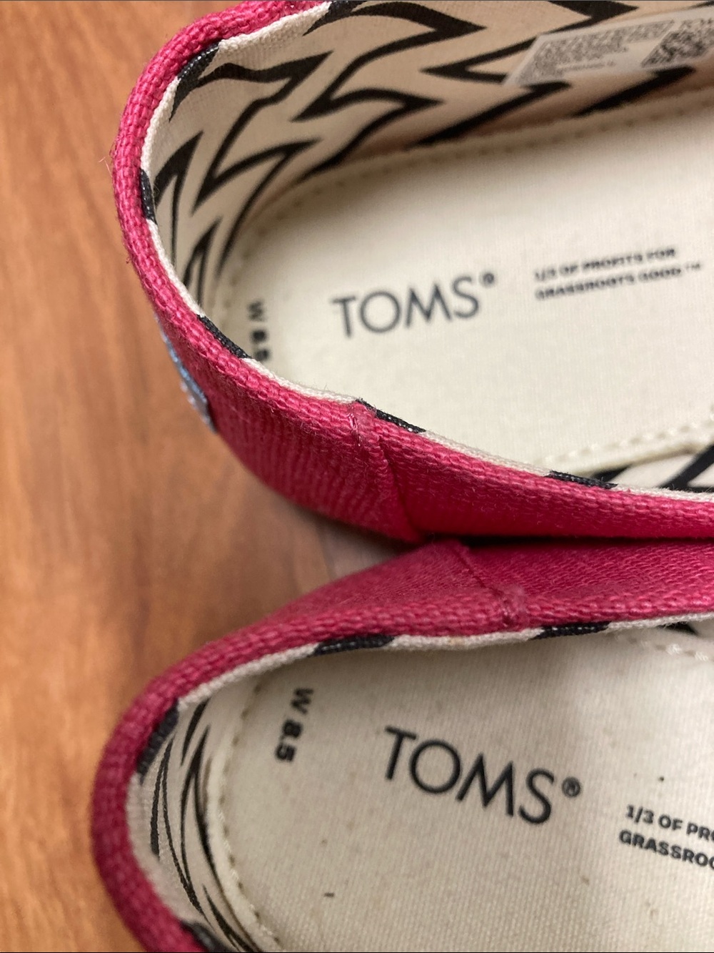 Toms Raspberry Canvas Slip-On Flats - Picture 6 of 6